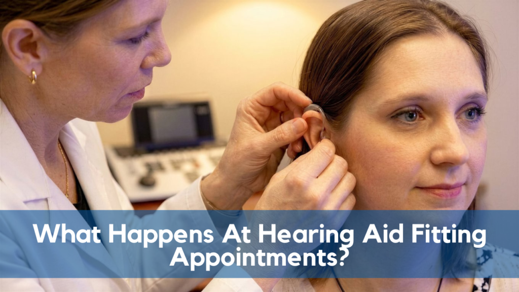 'What Happens At A Hearing Aid Fitting Appointment?' Dr. Coates and a patient.